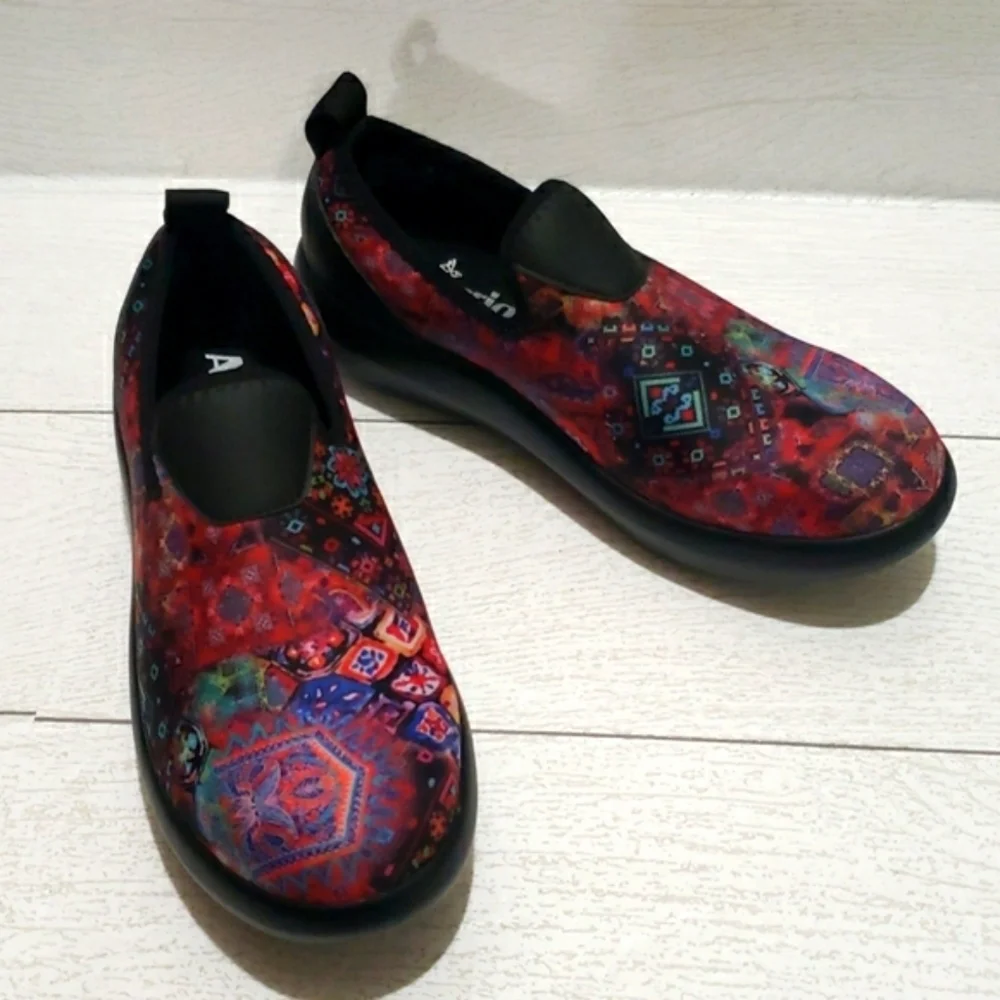 Alegria 36 slip resistant floral sintetic loafers woman shoes